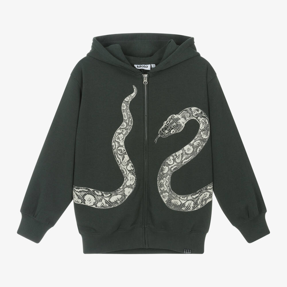 Molo-Boys Charcoal Serpent Hoodie | Childrensalon Outlet