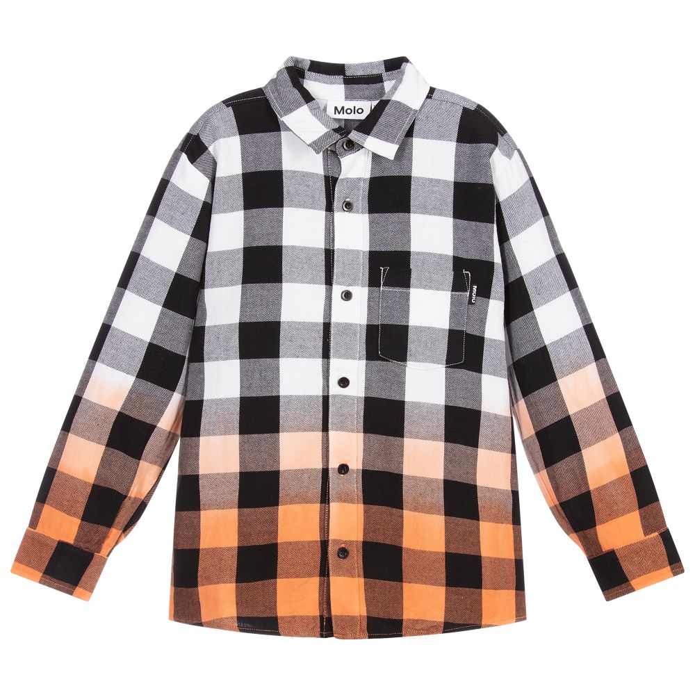 Molo - Boys Checked Cotton Shirt | Childrensalon