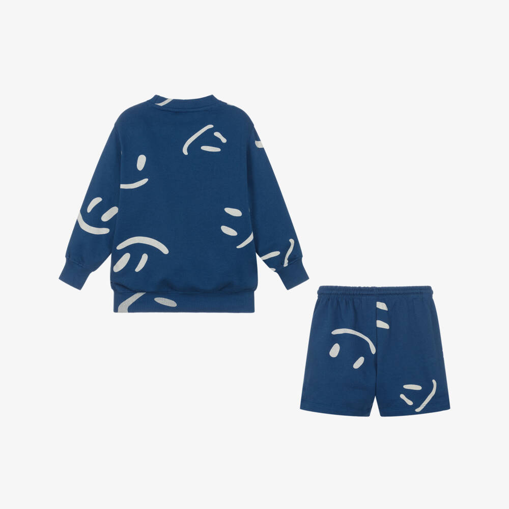 Molo-Boys Cheerful Blue Cotton Shorts Ensemble | Childrensalon Outlet