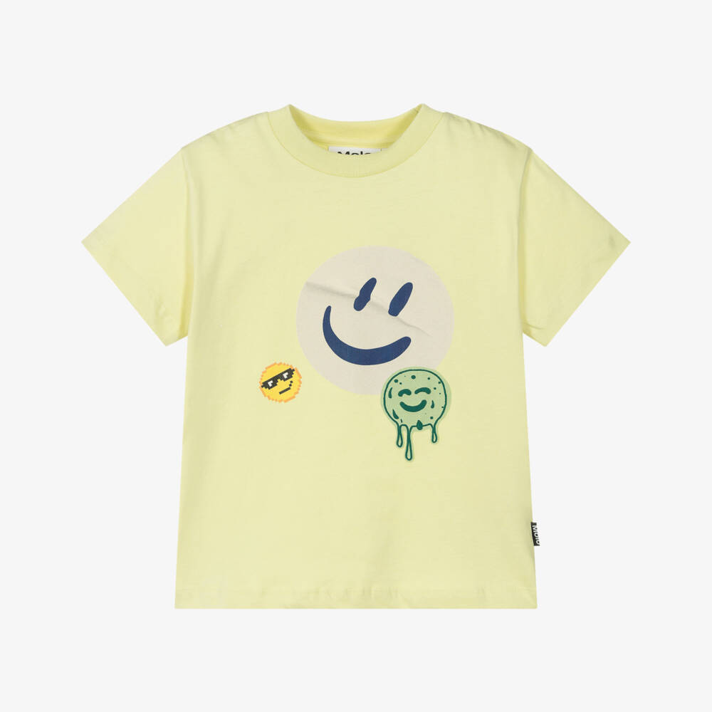 Molo-Boys Cheerful Yellow Smiley Tee | Childrensalon Outlet