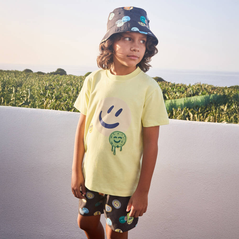 Molo-Boys Cheerful Yellow Smiley Tee | Childrensalon Outlet