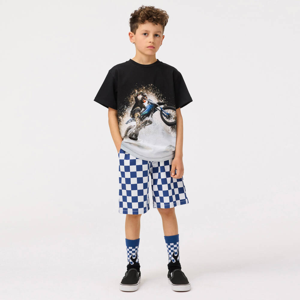 Molo-Boys Classic Blue Check Shorts | Childrensalon Outlet