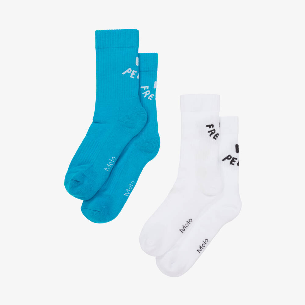 Molo-Boys Classic Blue & White Ankle Socks | Childrensalon Outlet