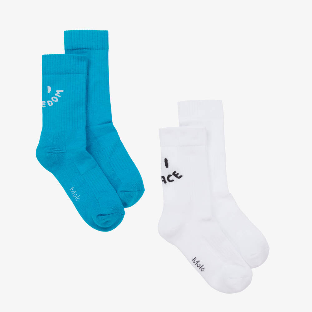 Molo-Boys Classic Blue & White Ankle Socks | Childrensalon Outlet