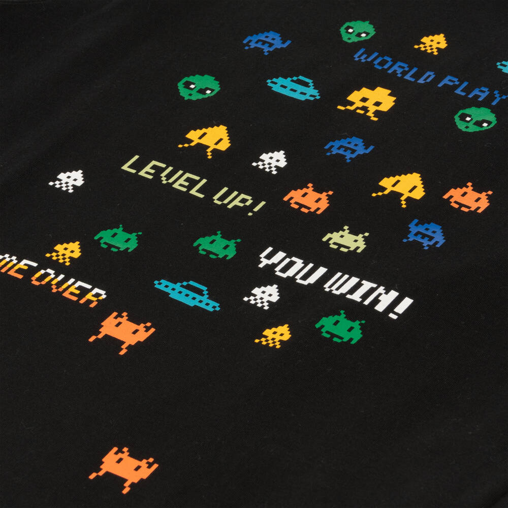 Molo-Черная хлопковая футболка Game Over для мальчиков | Childrensalon Outlet