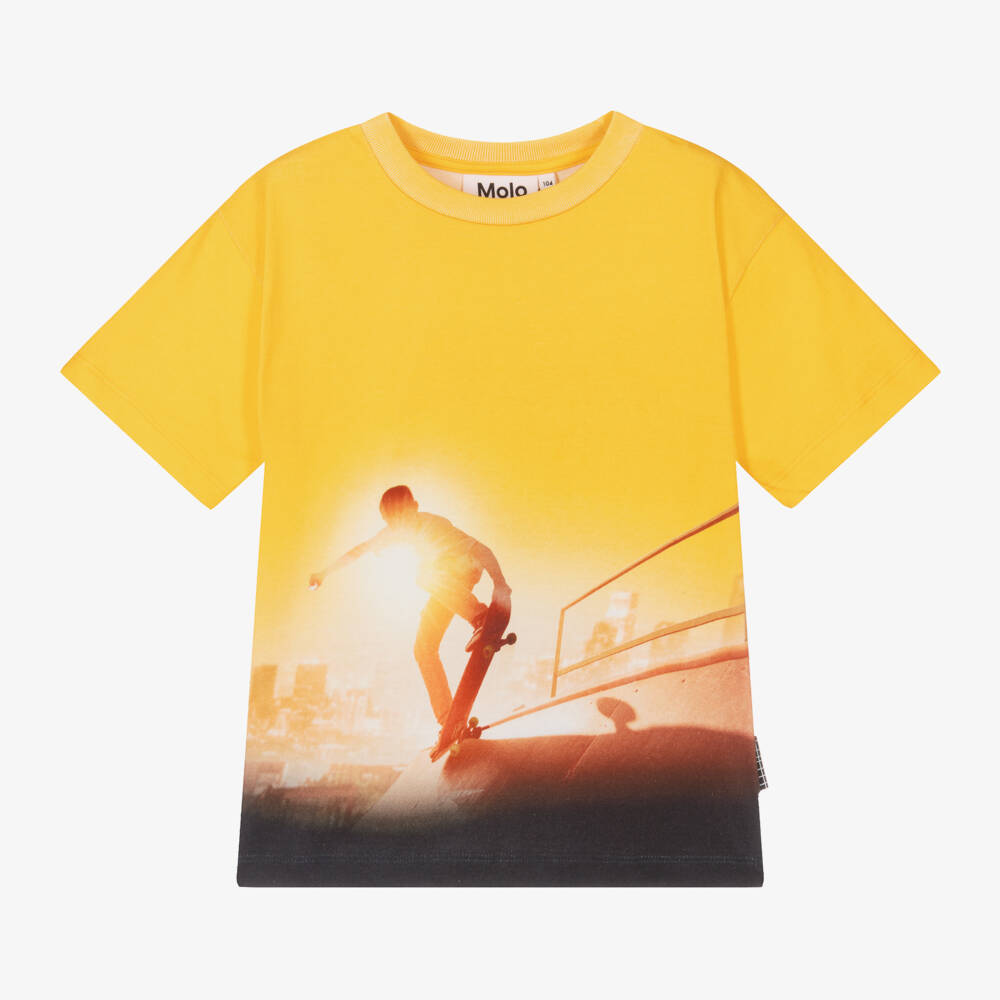 Molo-Boys Cotton Skateboard Print Tee | Childrensalon Outlet