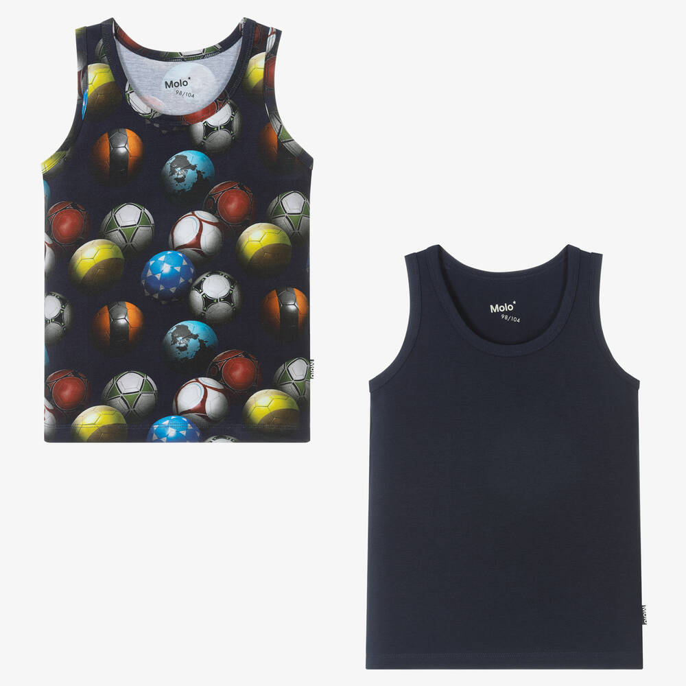 Molo - Boys Cotton Vests (2 Pack) | Childrensalon