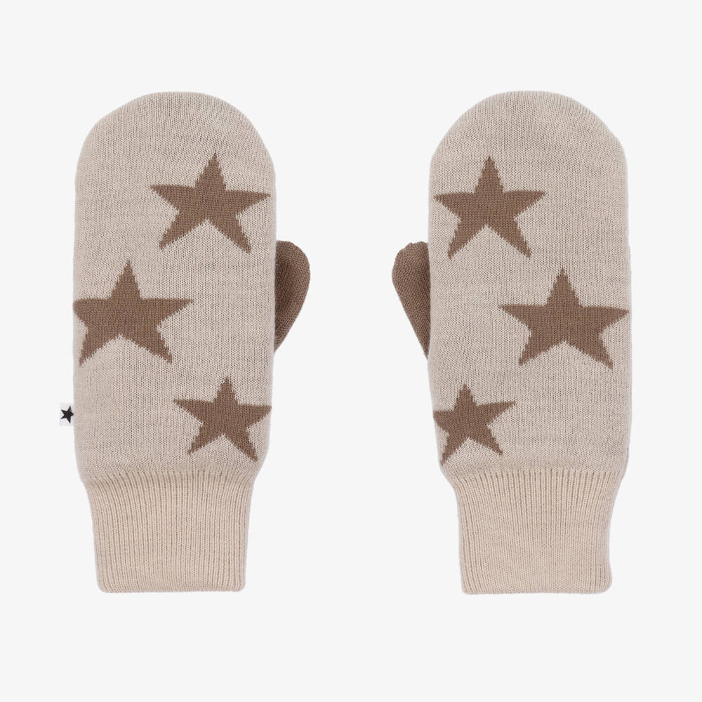 Molo-Boys Cozy Beige Knit Mittens | Childrensalon Outlet