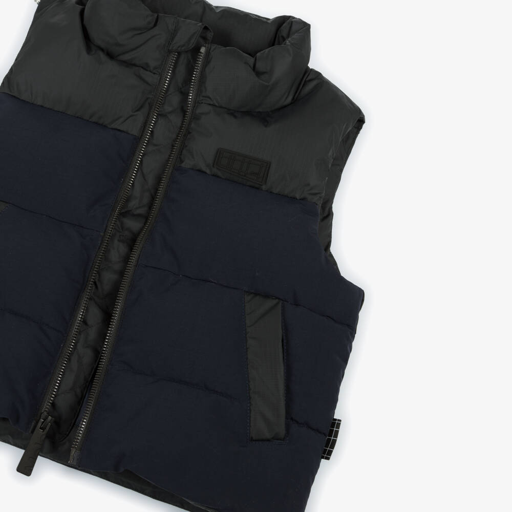 Molo-Boys Dark Blue Colour Block Gilet | Childrensalon Outlet