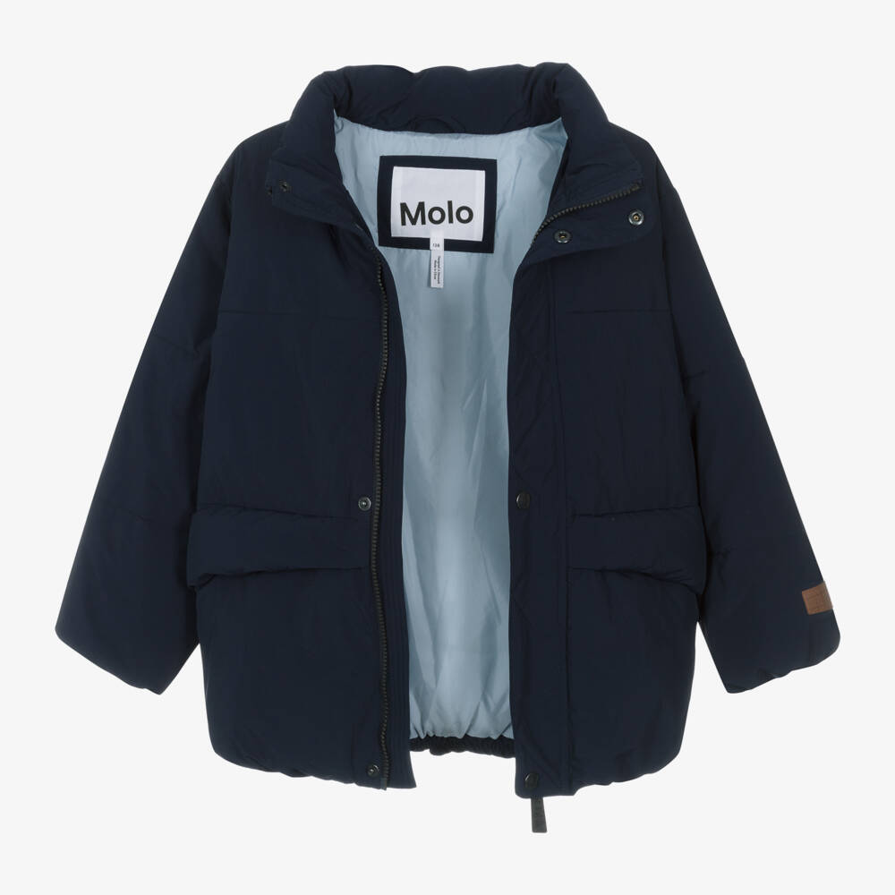 Molo-Boys Dark Blue Quilted Jacket | Childrensalon Outlet