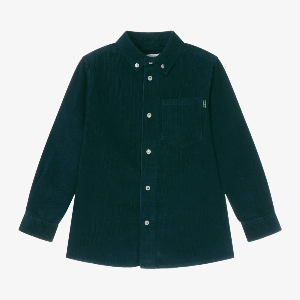 Molo-Boys Dark Green Corduroy Shirt | Childrensalon Outlet