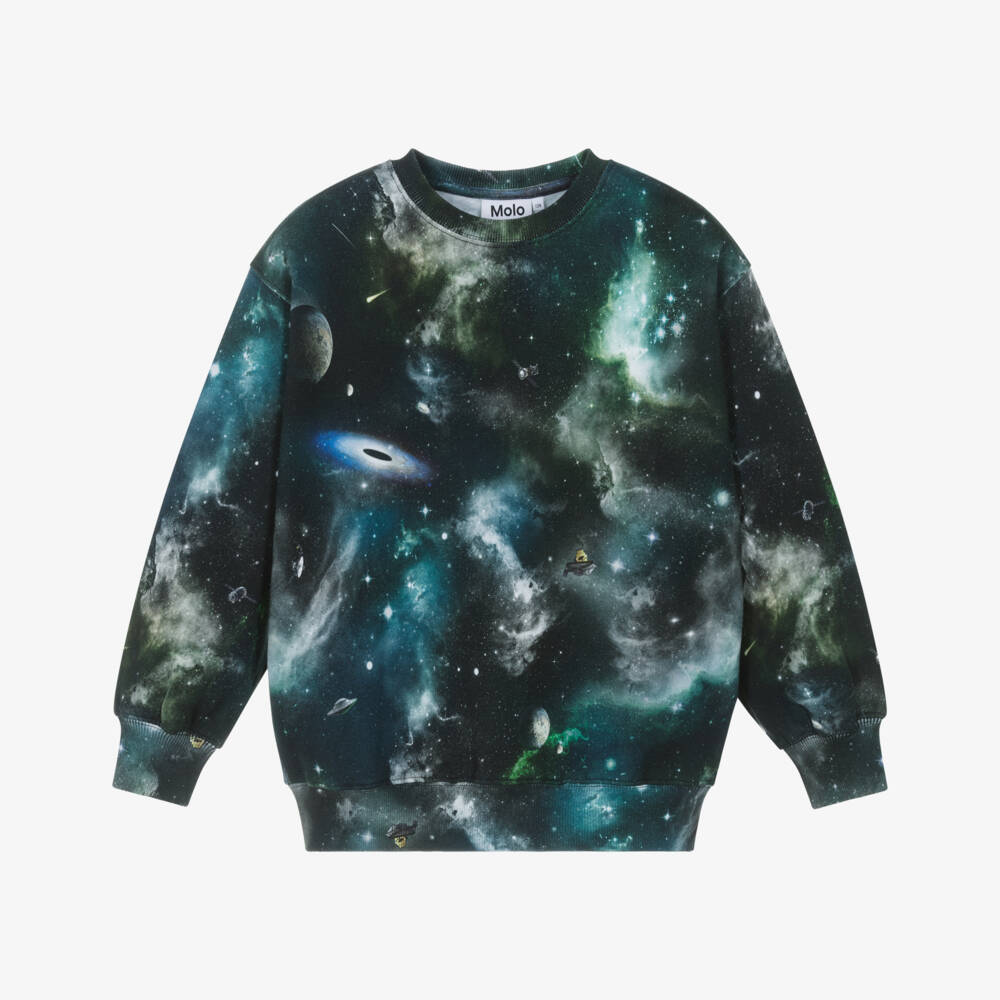 Molo-Boys Galactic Organic Cotton Sweatshirt | Childrensalon Outlet