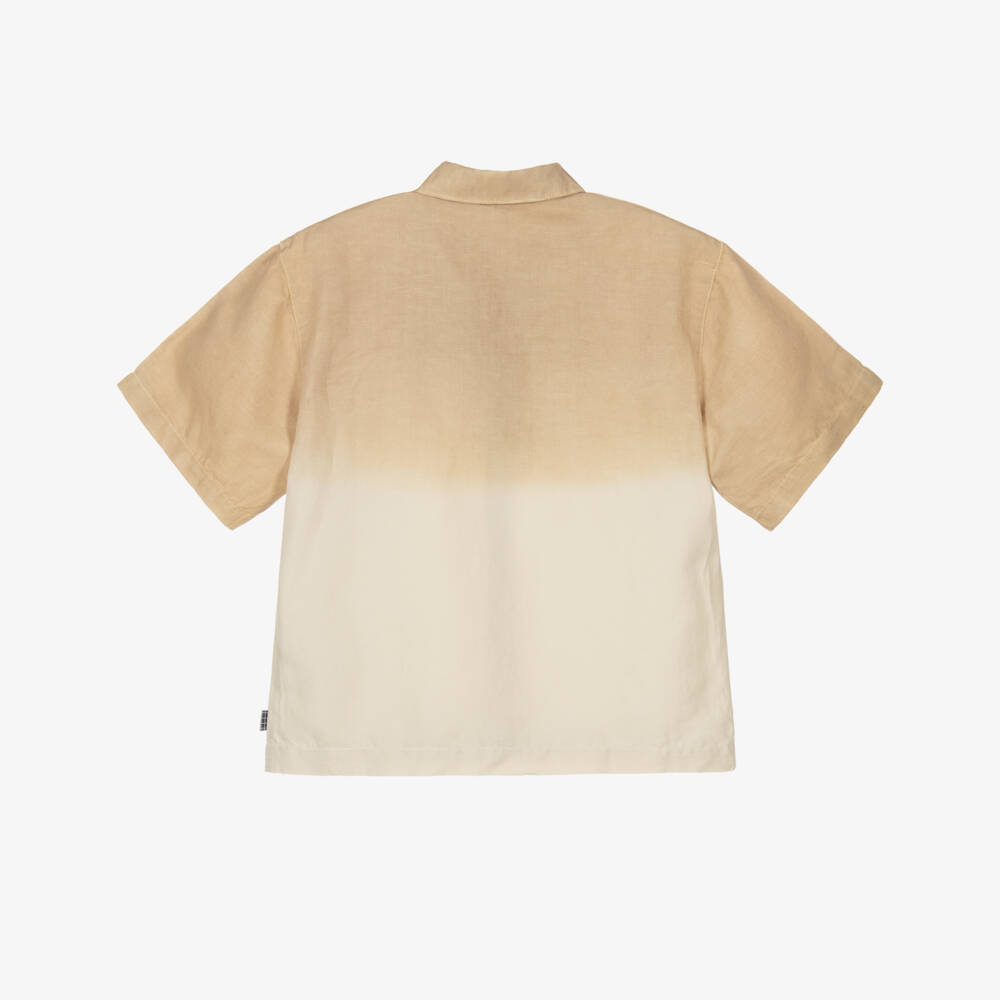 Molo-Boys Gradient Beige Linen & Cotton Shirt | Childrensalon Outlet