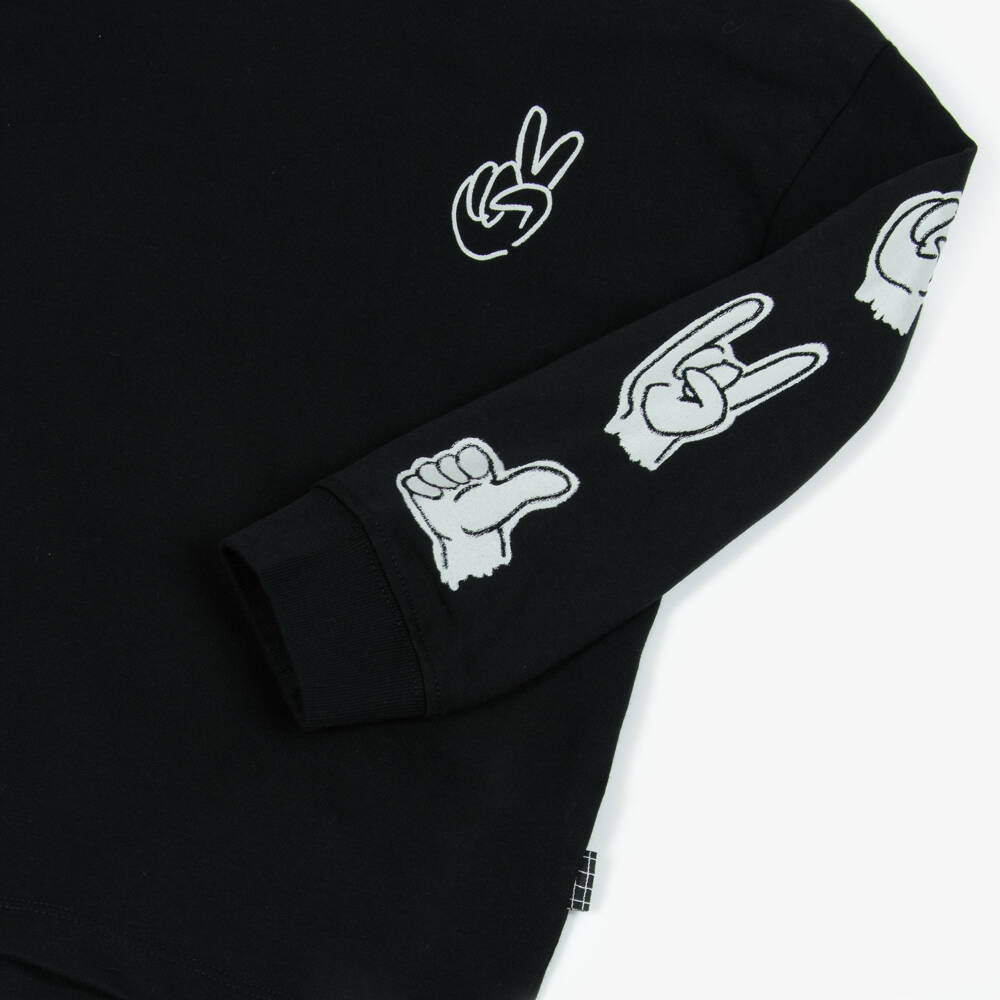 Molo-Boys Graphic Sleeve Black Tee | Childrensalon Outlet