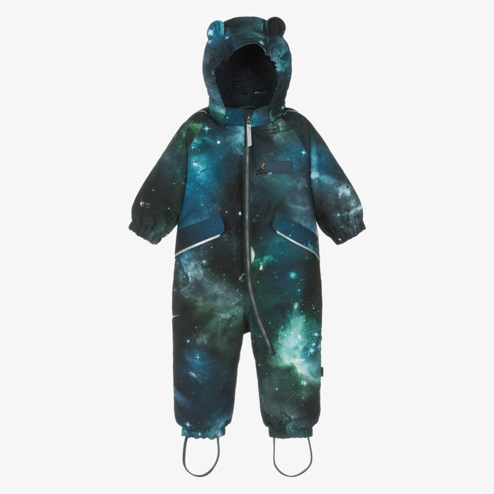 Molo-Boys Green & Blue Outer Space Print Snowsuit | Childrensalon Outlet