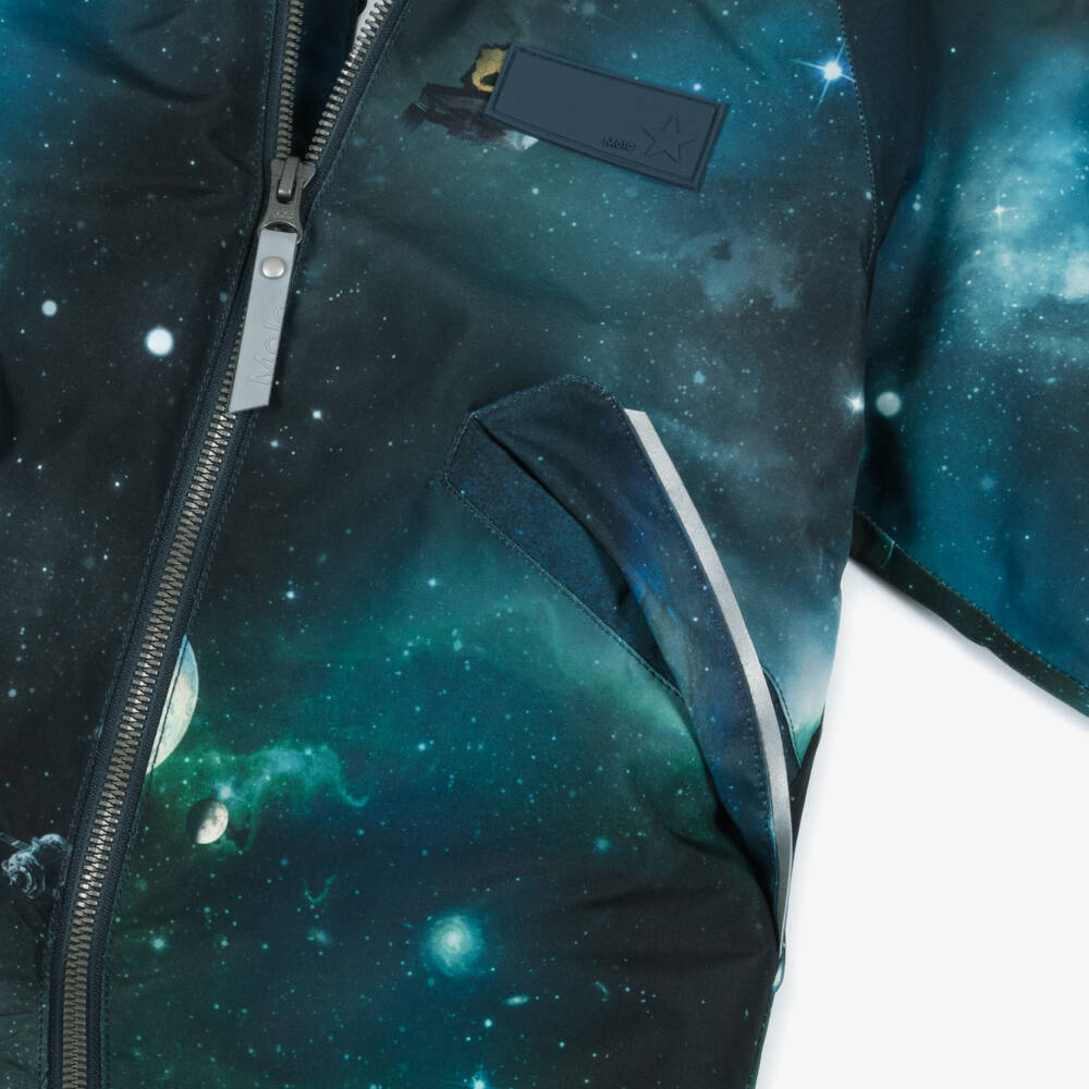 Molo-Boys Green & Blue Outer Space Print Snowsuit | Childrensalon Outlet