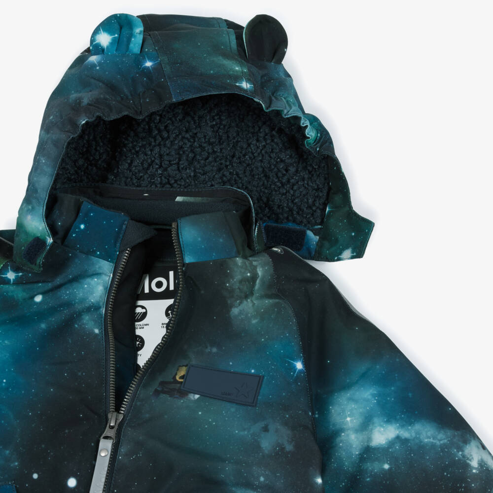 Molo-Boys Green & Blue Outer Space Print Snowsuit | Childrensalon Outlet