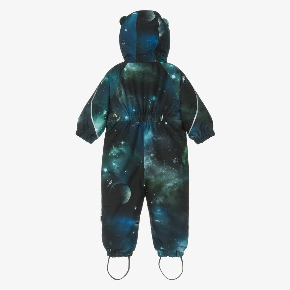 Molo-Boys Green & Blue Outer Space Print Snowsuit | Childrensalon Outlet