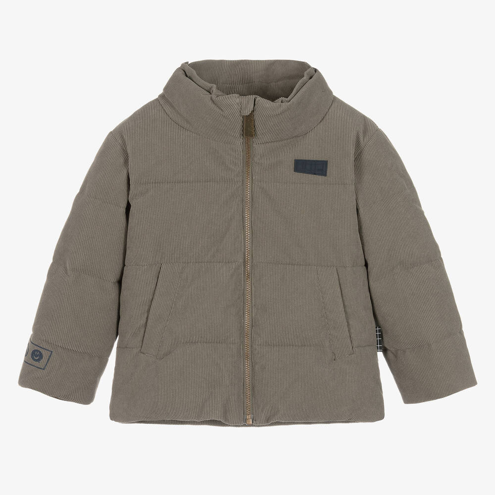 Molo - Boys Green Corduroy Hooded Jacket | Childrensalon