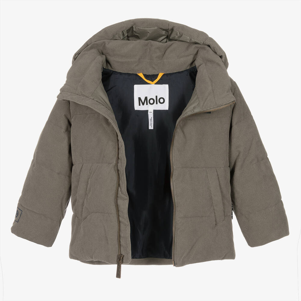 Molo-Boys Green Corduroy Hooded Jacket | Childrensalon Outlet