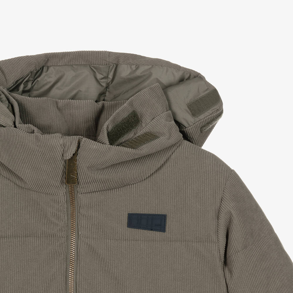 Molo-Boys Green Corduroy Hooded Jacket | Childrensalon Outlet
