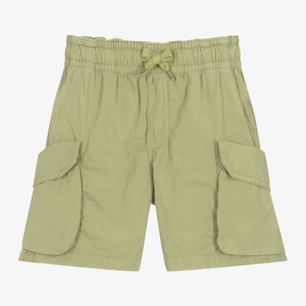 Molo-Boys Green Cotton Cargo Shorts | Childrensalon Outlet