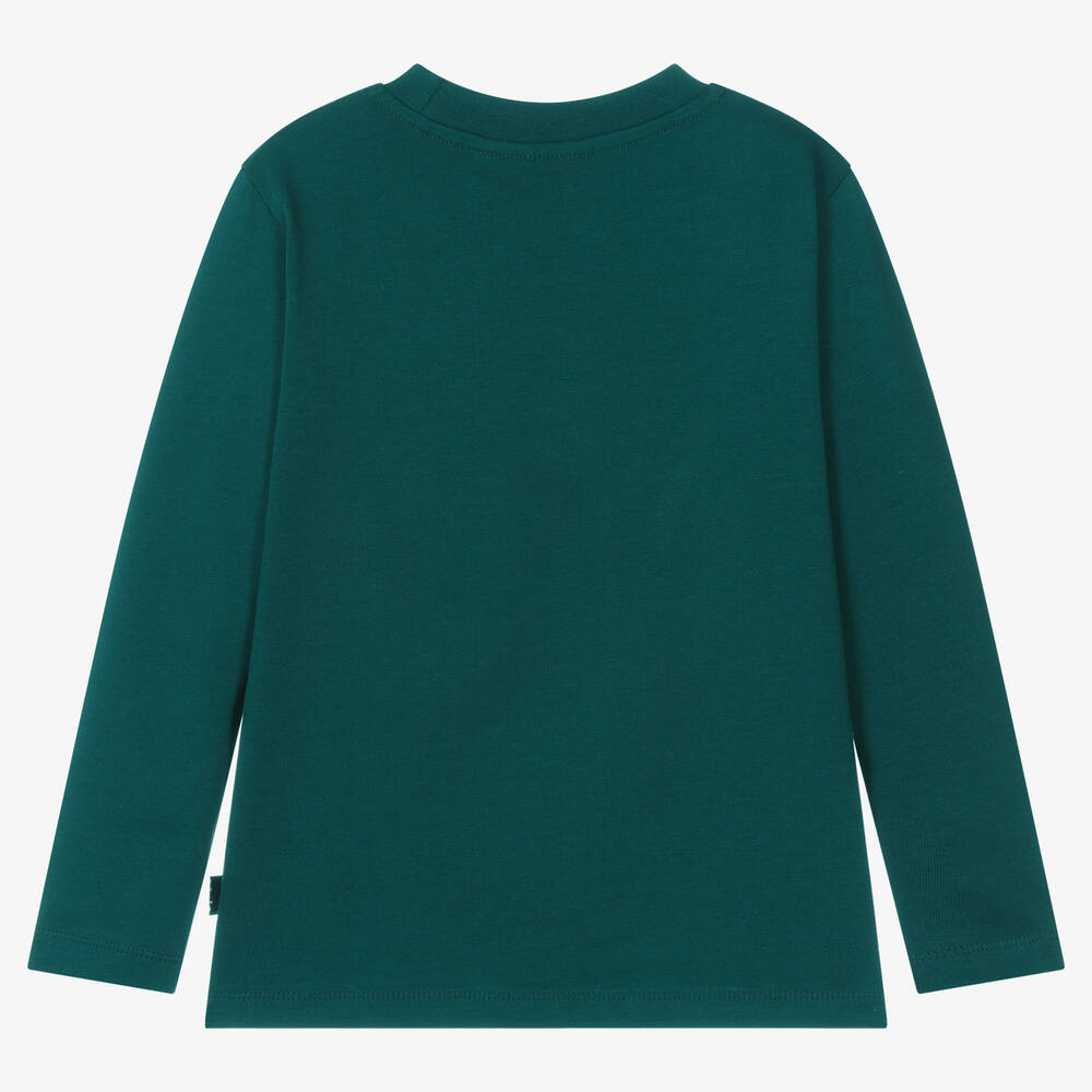 Molo-Boys Green Cotton Space Print Top | Childrensalon Outlet