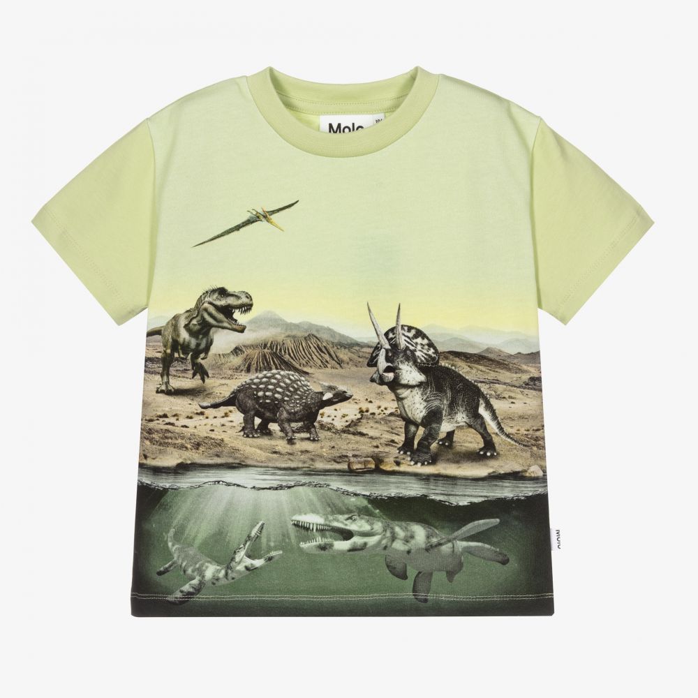 Molo - Boys Green Cotton T-Shirt | Childrensalon