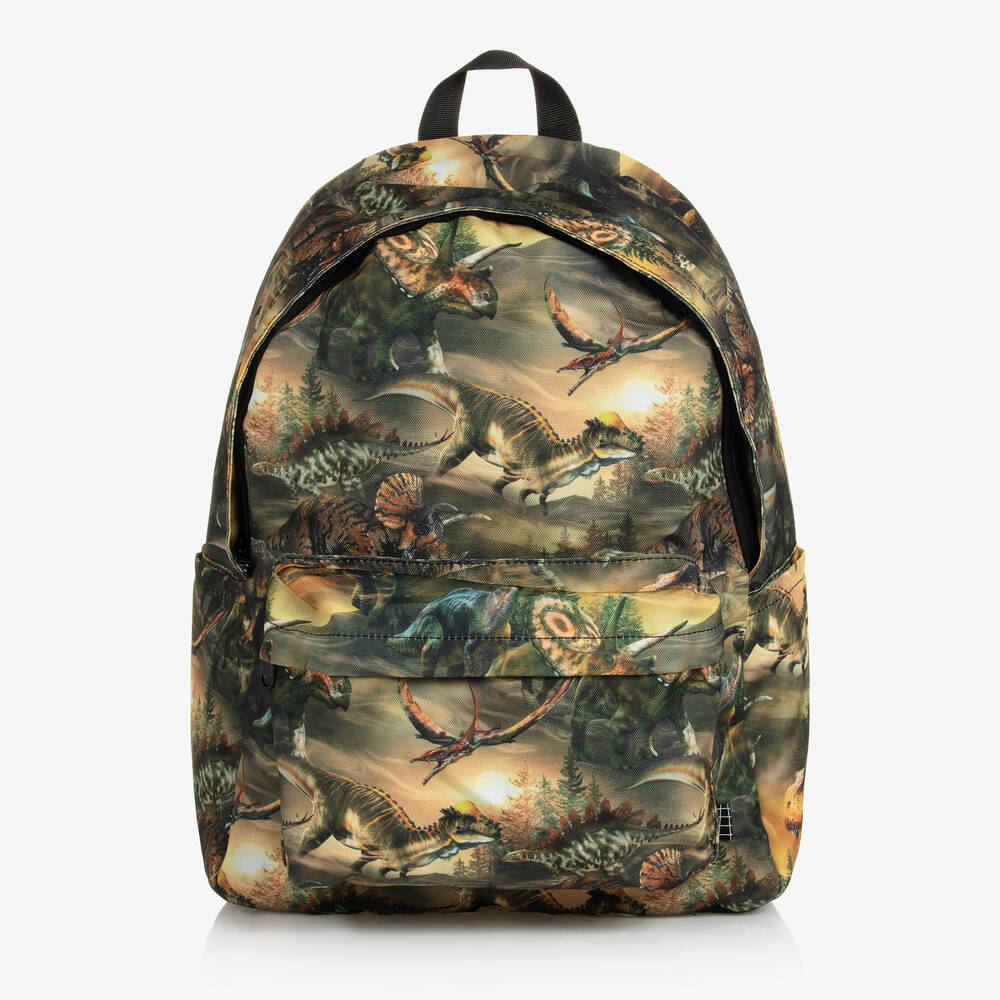 Molo - Boys Green Dinosaur Backpack (42cm) | Childrensalon