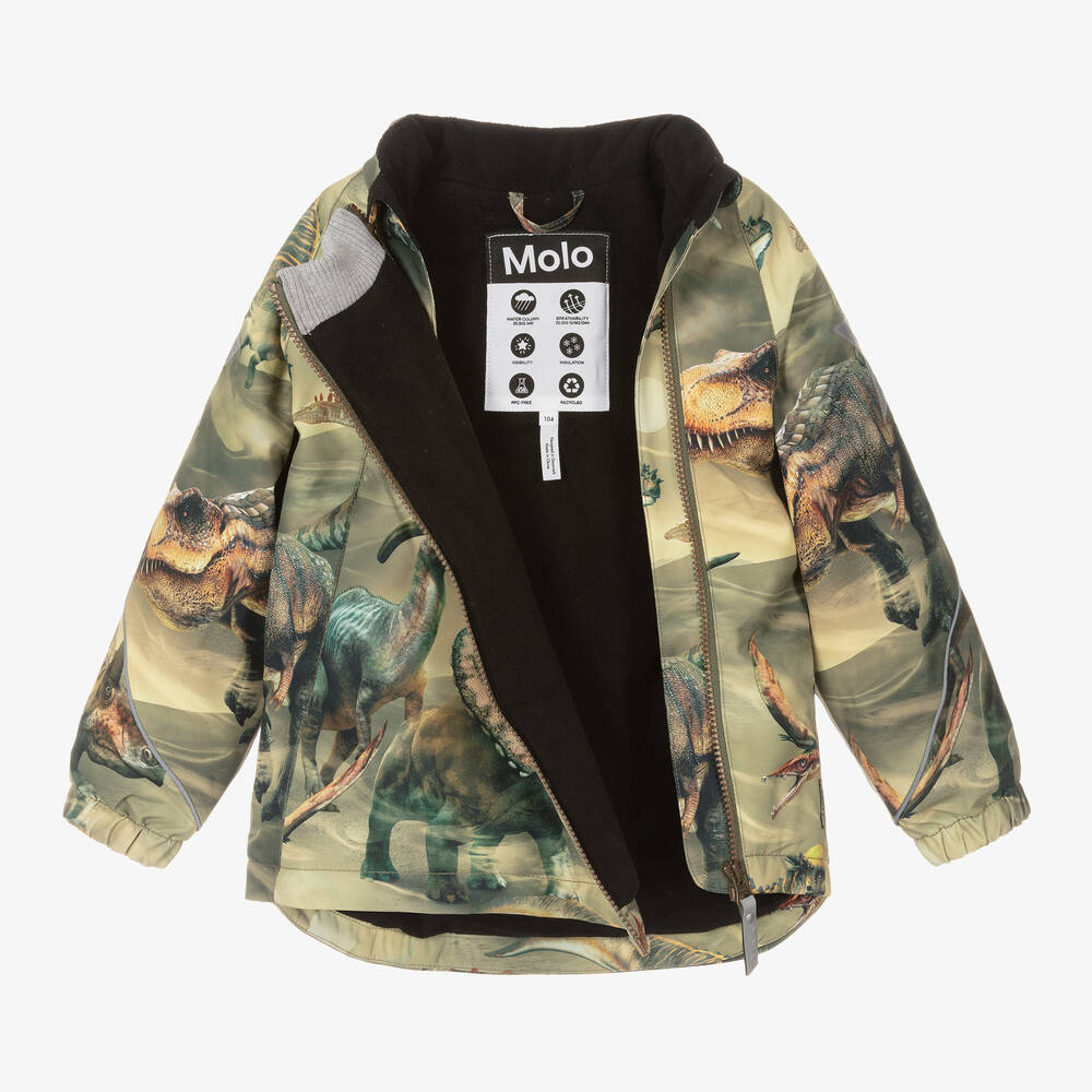 مولو-جاكيت هودي مقاوم للماء لون أخضر كاكي للأولاد | Childrensalon Outlet