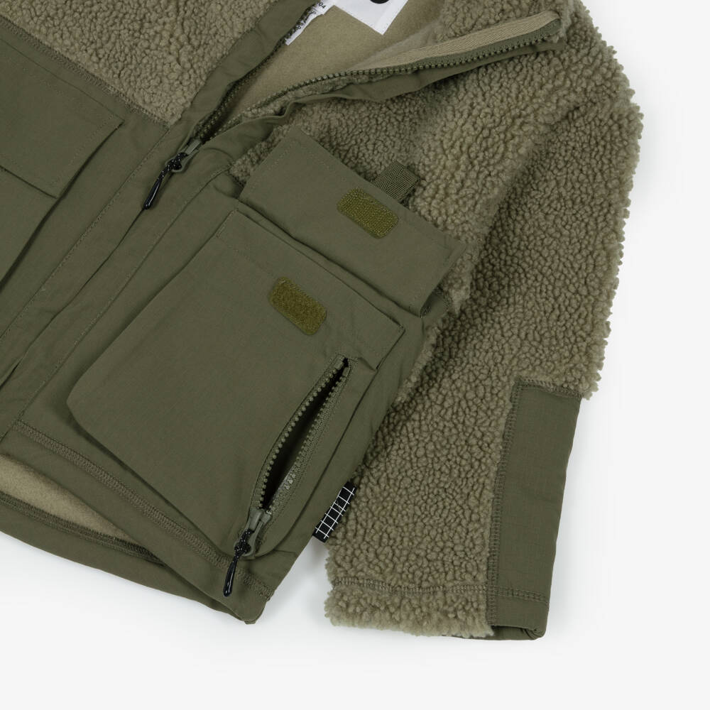 Molo-Boys Green Fleece Utility Jacket | Childrensalon Outlet