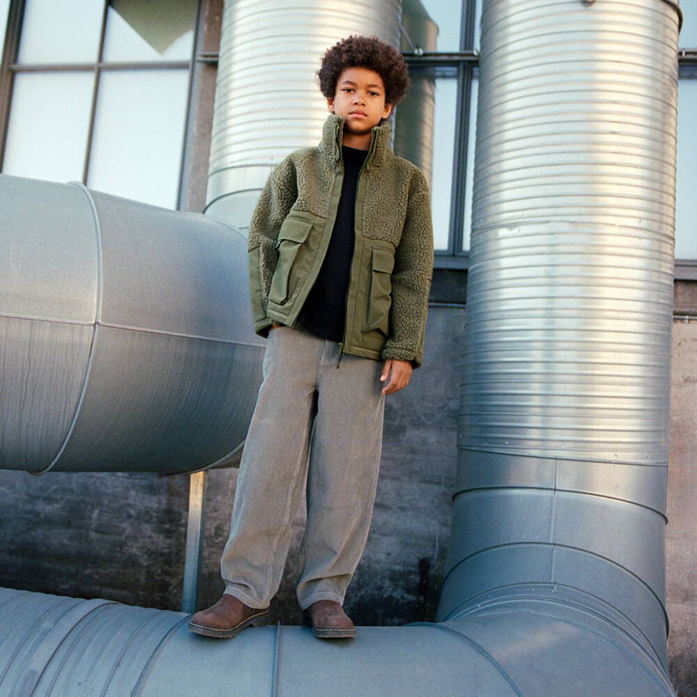 Molo-Boys Green Fleece Utility Jacket | Childrensalon Outlet