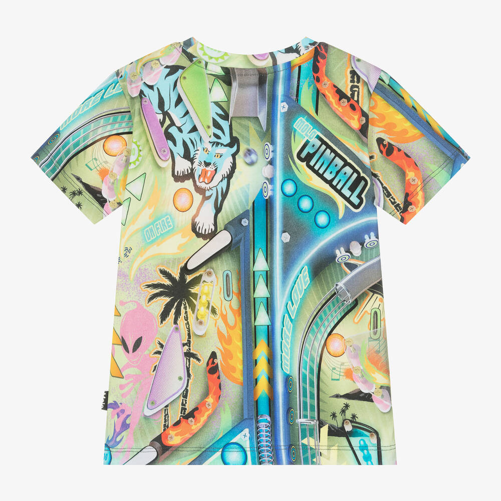 Molo-Boys Green Graphic Print Cotton T-Shirt | Childrensalon Outlet