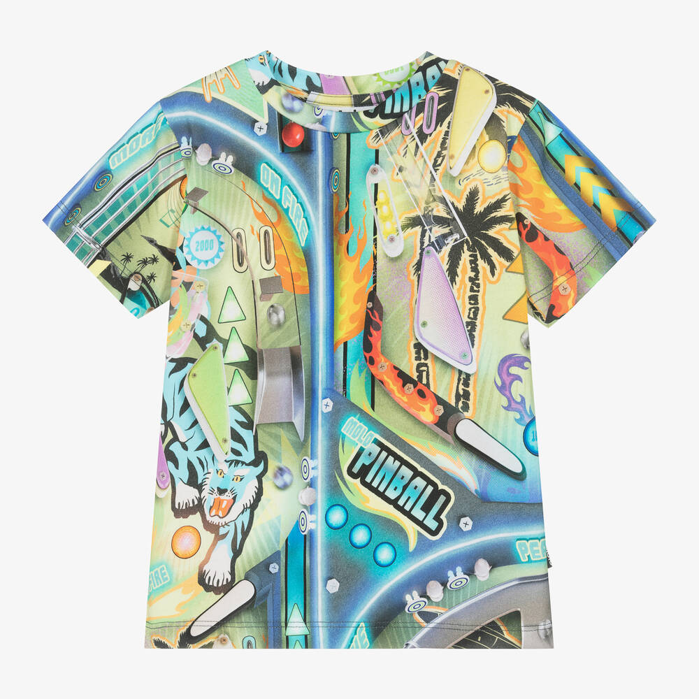 Molo-Boys Green Graphic Print Cotton T-Shirt | Childrensalon Outlet