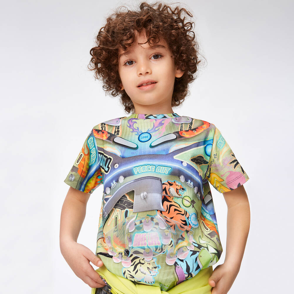 Molo-Boys Green Graphic Print Cotton T-Shirt | Childrensalon Outlet