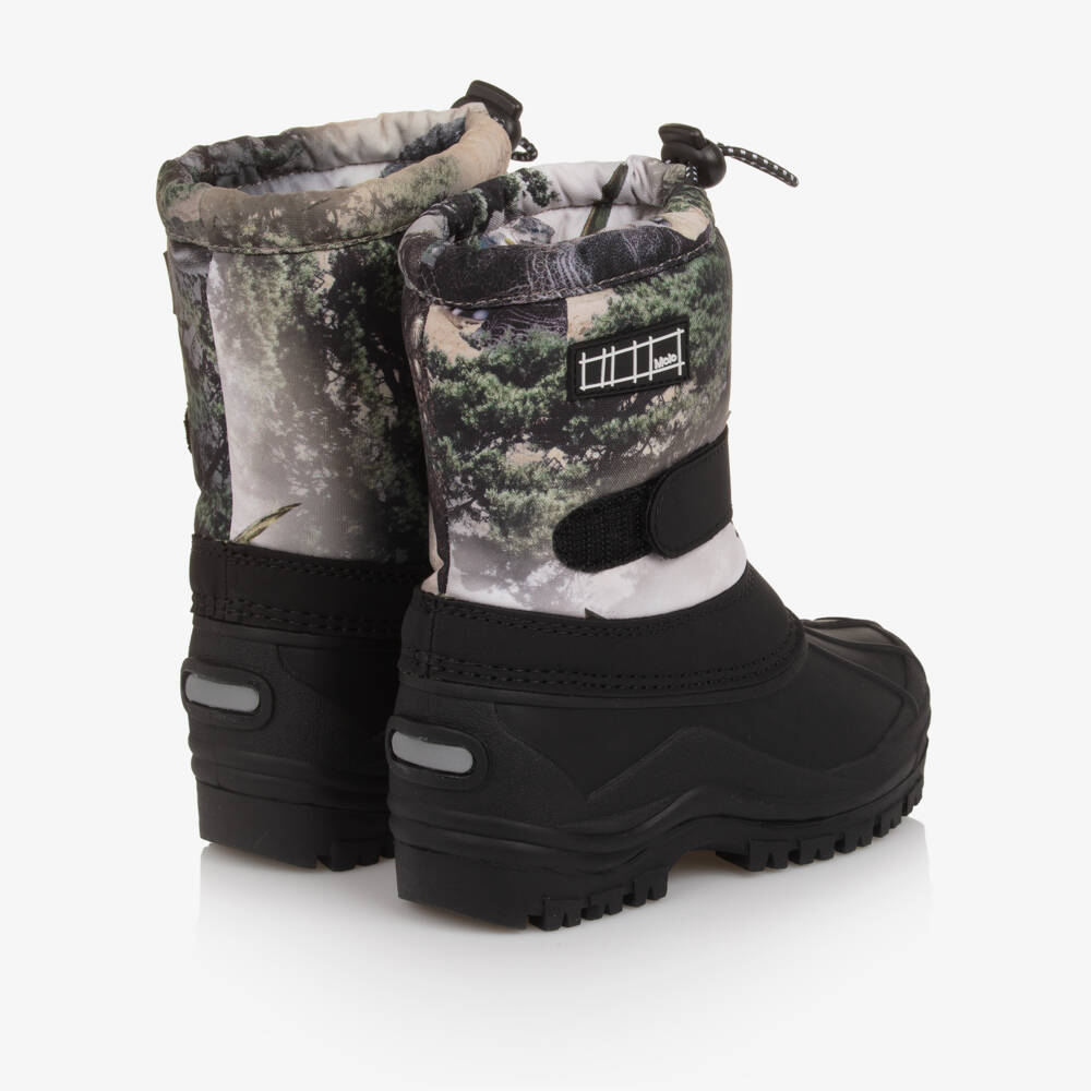 Molo-Boys Green Leopard Print Snow Boots | Childrensalon Outlet