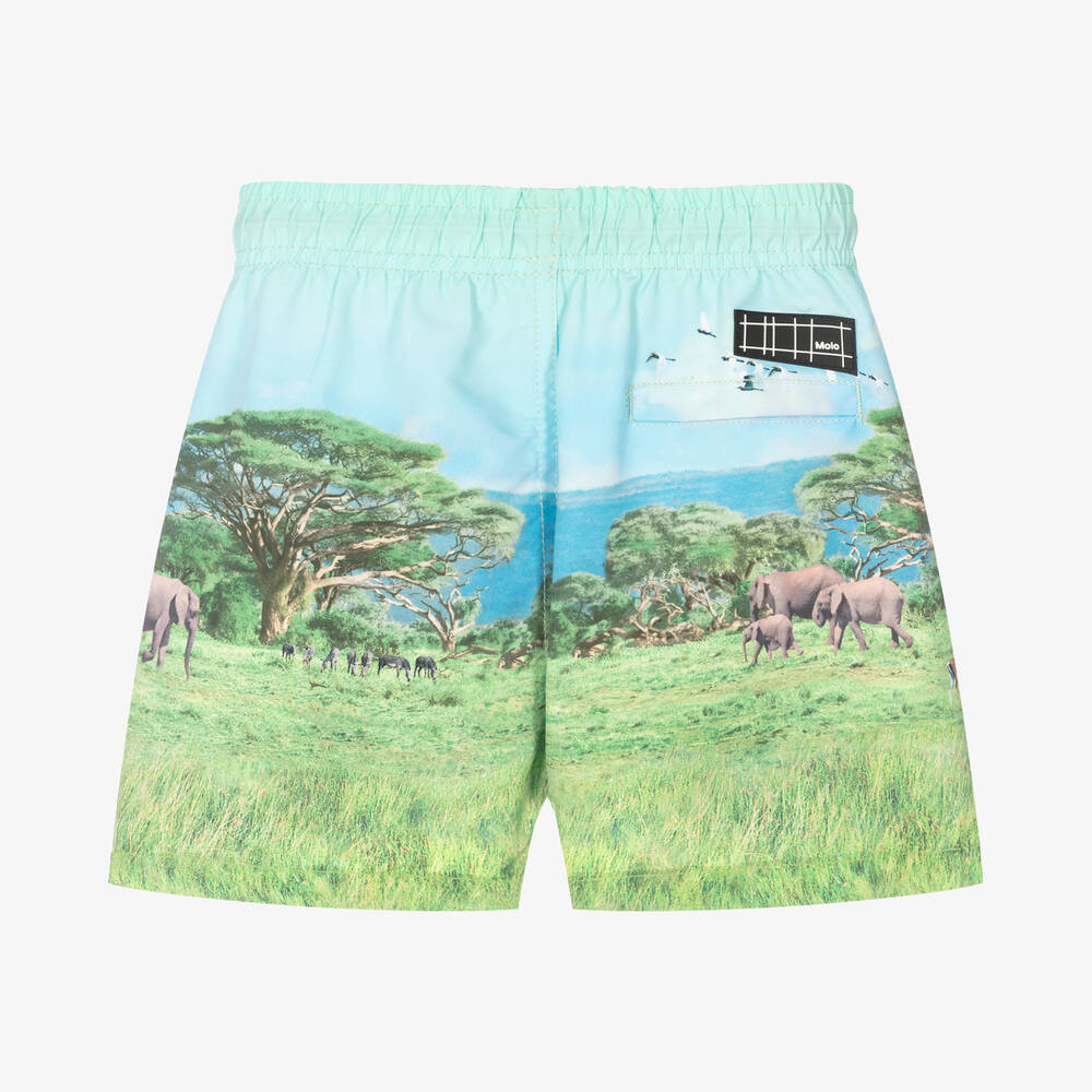 Molo-Boys Green Lion Swim Shorts (UPF50+) | Childrensalon Outlet