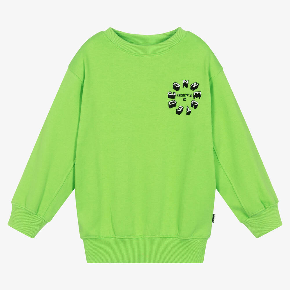 Molo - Boys Green Organic Cotton Sweatshirt | Childrensalon
