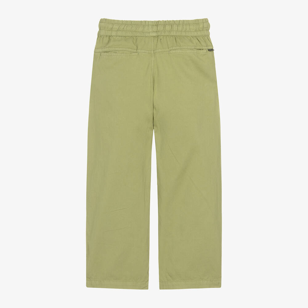 Molo Boys Green Organic Cotton Trousers Childrensalon Outlet