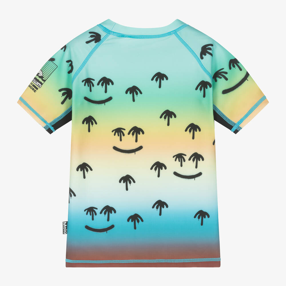 Molo-Boys Green Palm Spray Swim Top (UPF50+) | Childrensalon Outlet
