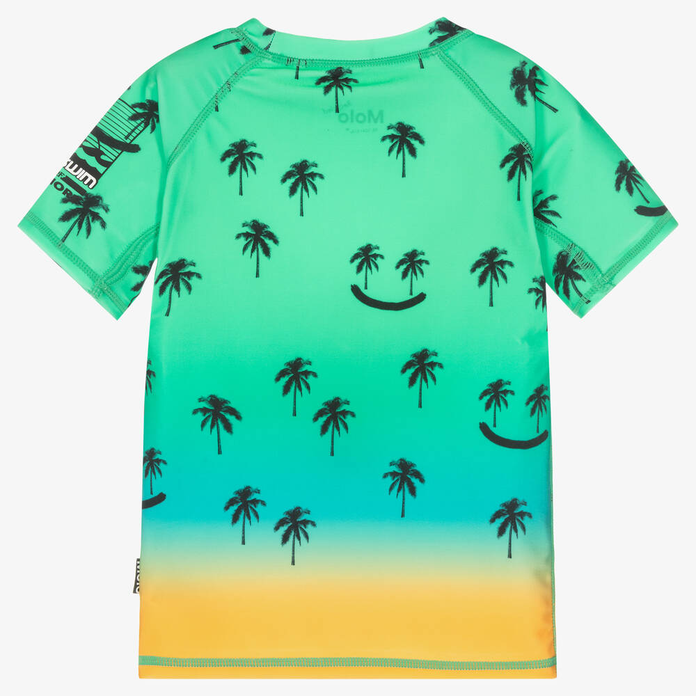 Molo-Boys Green Palm Tree Swim Top (UPF50+) | Childrensalon Outlet