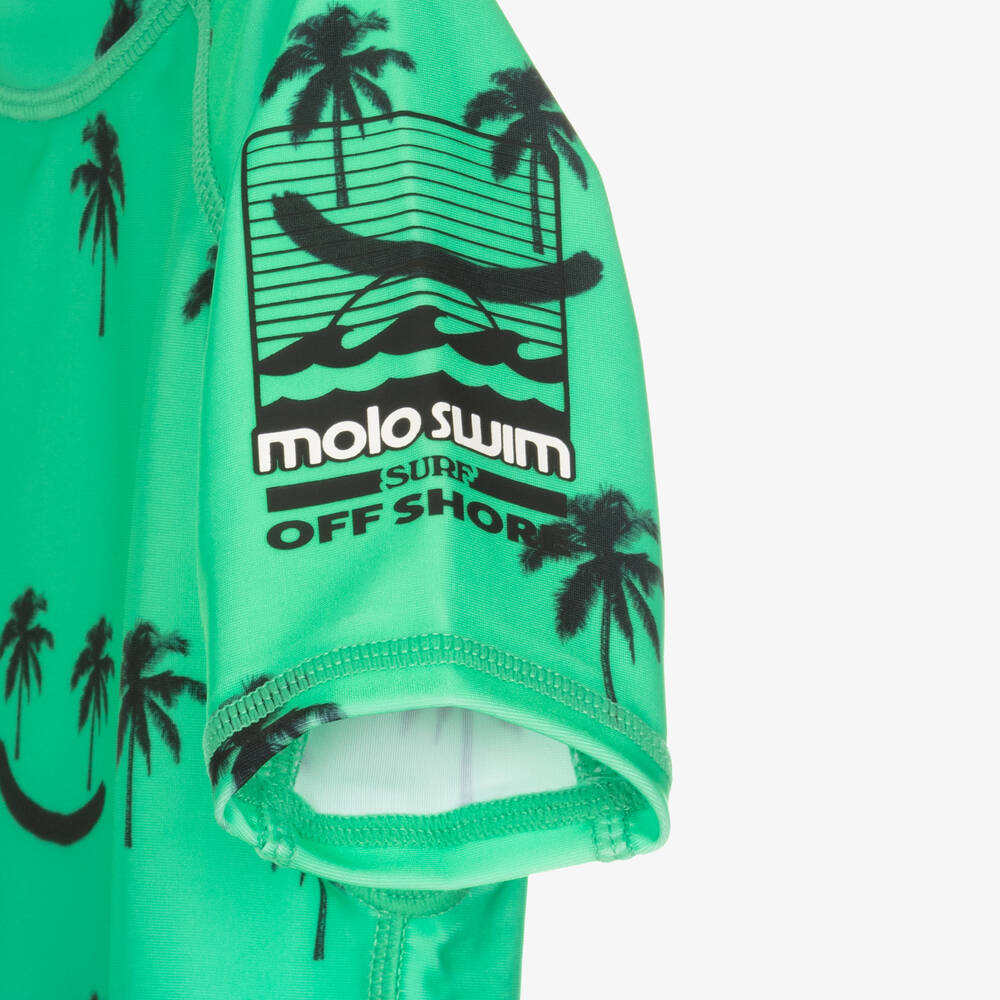 Molo-Boys Green Palm Tree Swim Top (UPF50+) | Childrensalon Outlet