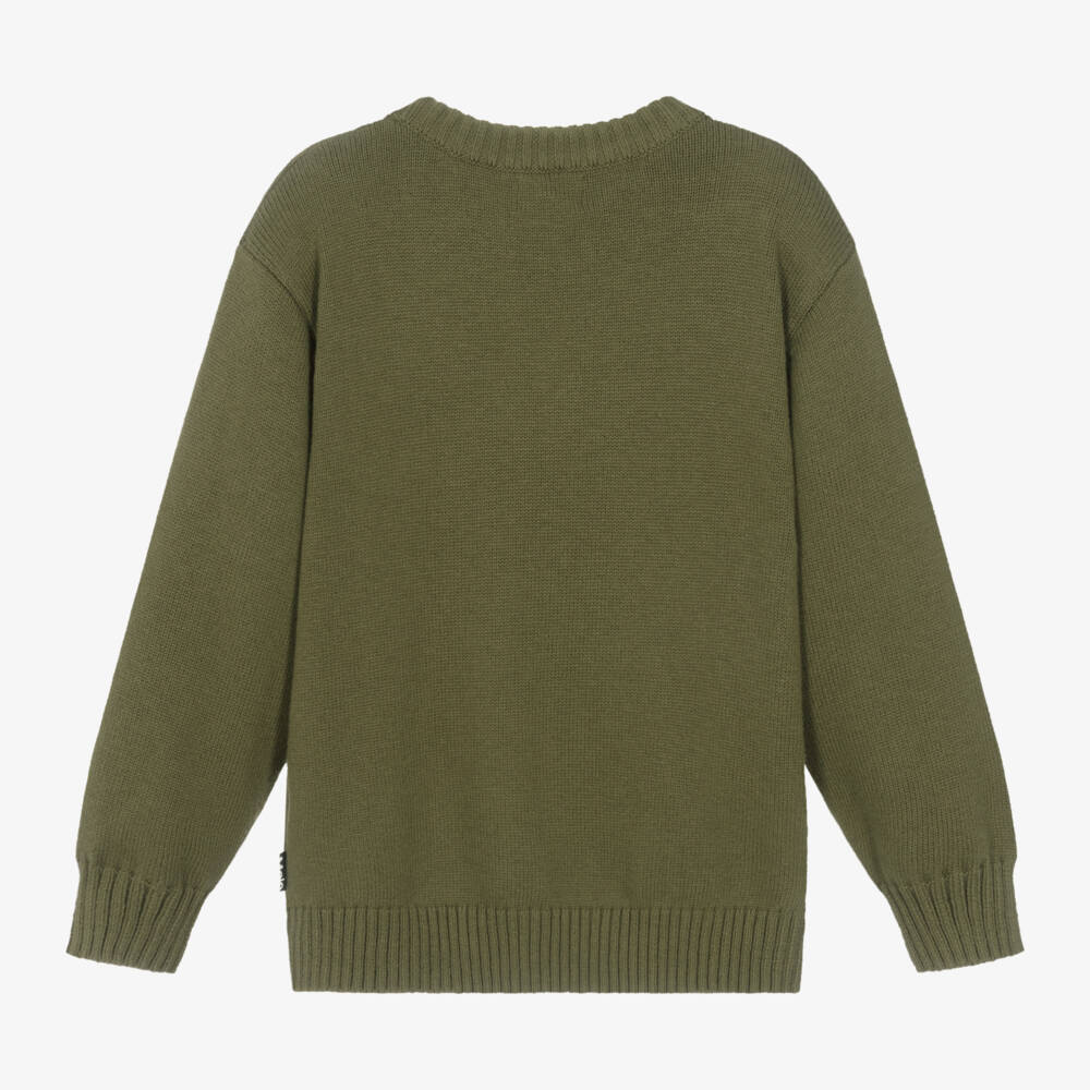 Molo-Boys Green Smile Knit Jumper | Childrensalon Outlet