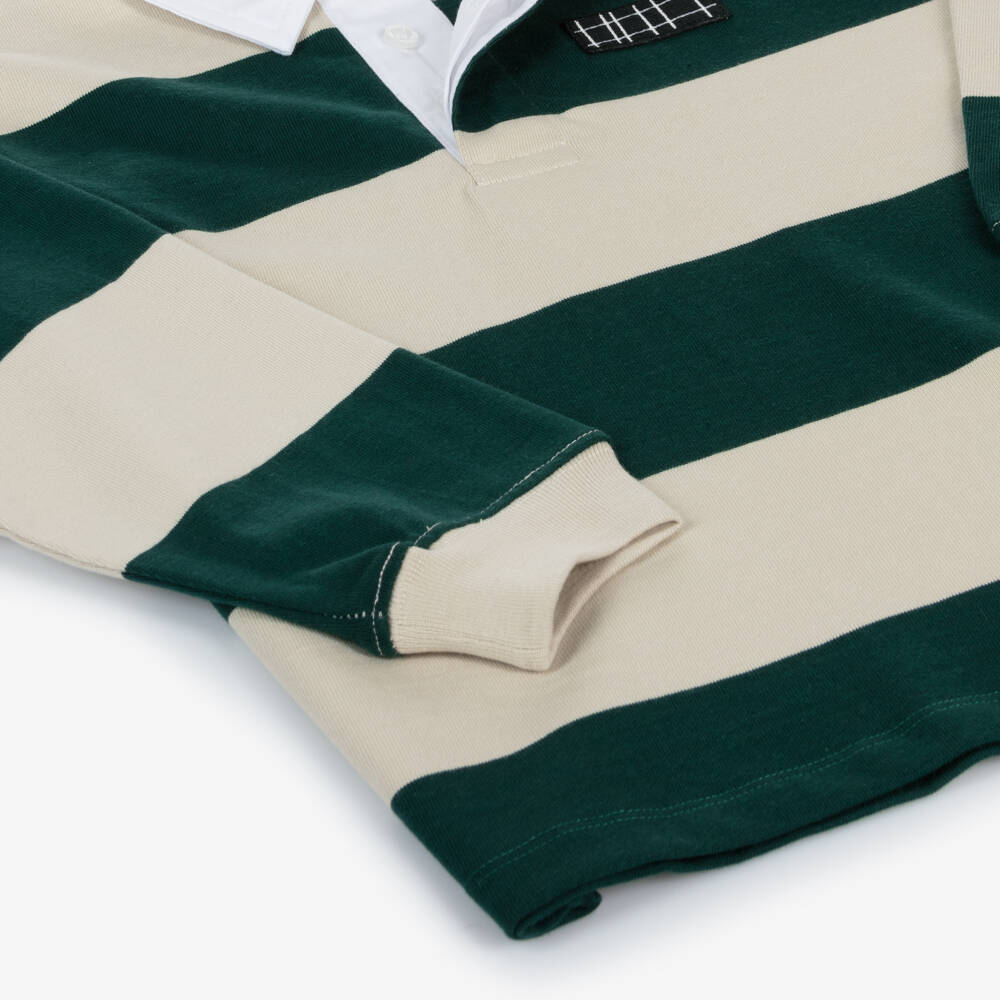 Molo-Boys Green Striped Rugby Top | Childrensalon Outlet