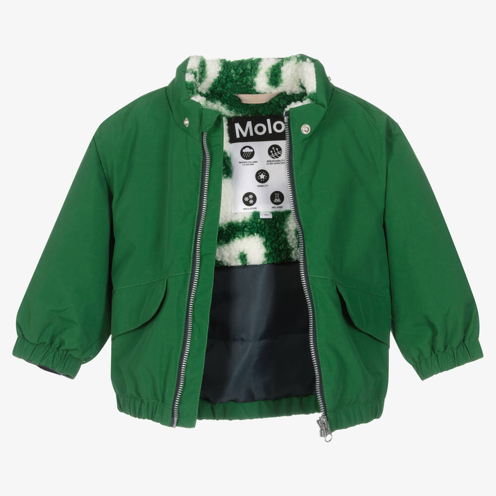 Molo-Boys Green Waterproof Nylon Jacket | Childrensalon Outlet