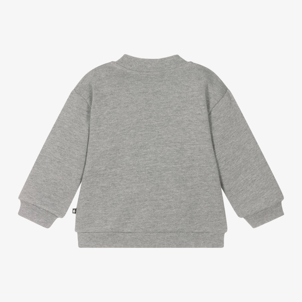 Molo-Boys Grey Bear Zip Jacket | Childrensalon Outlet