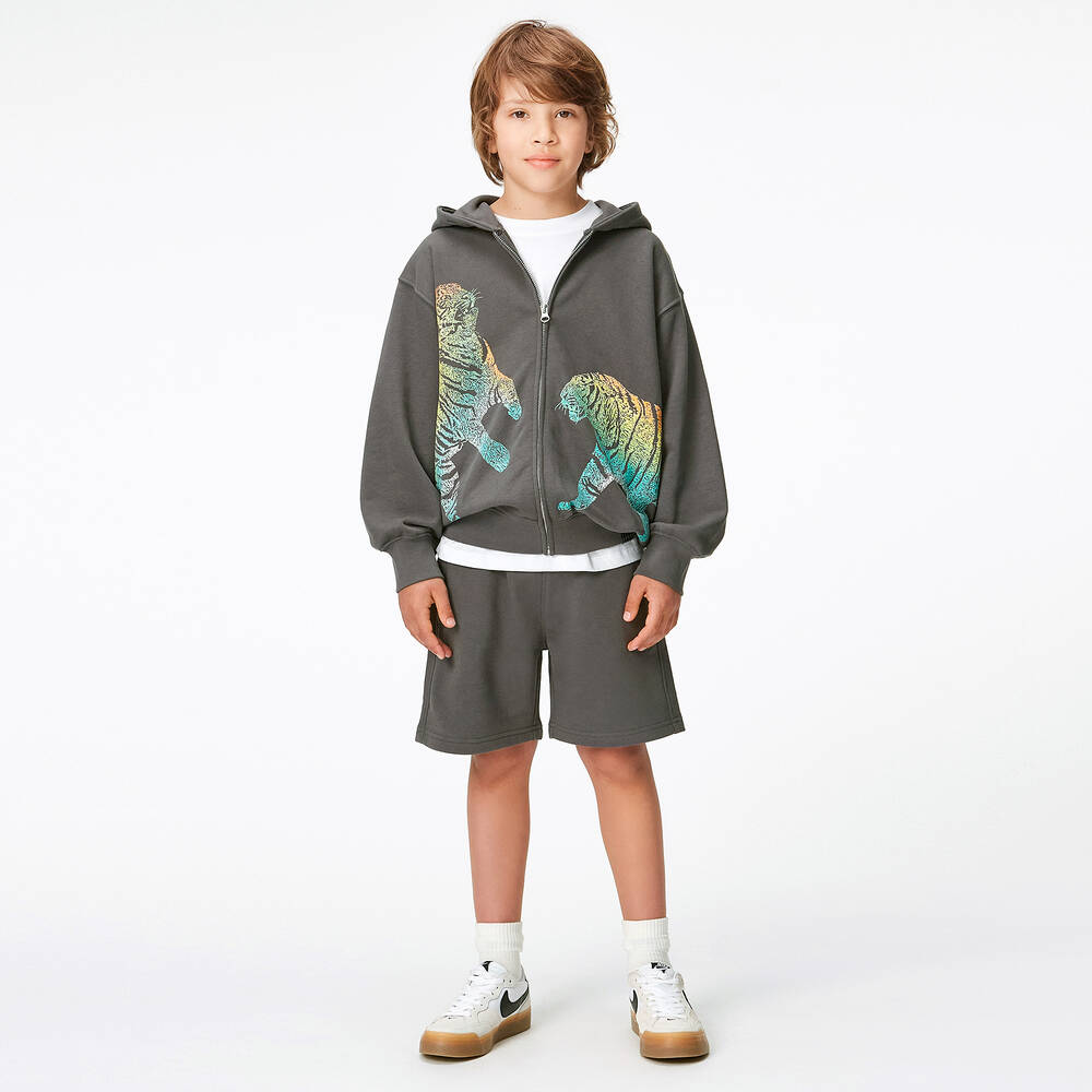Molo-Boys Grey Cotton Jersey Shorts | Childrensalon Outlet