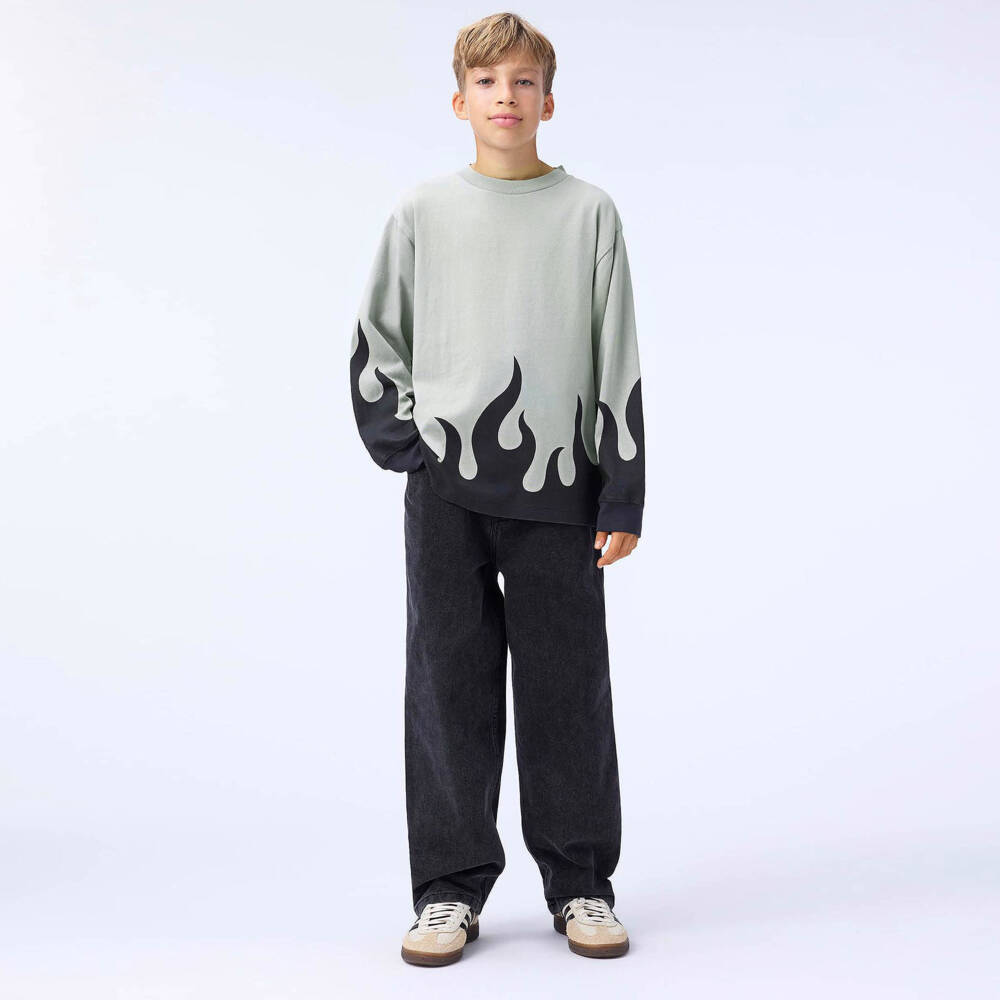 Molo-Boys Grey Flame Long-Sleeve Top | Childrensalon Outlet