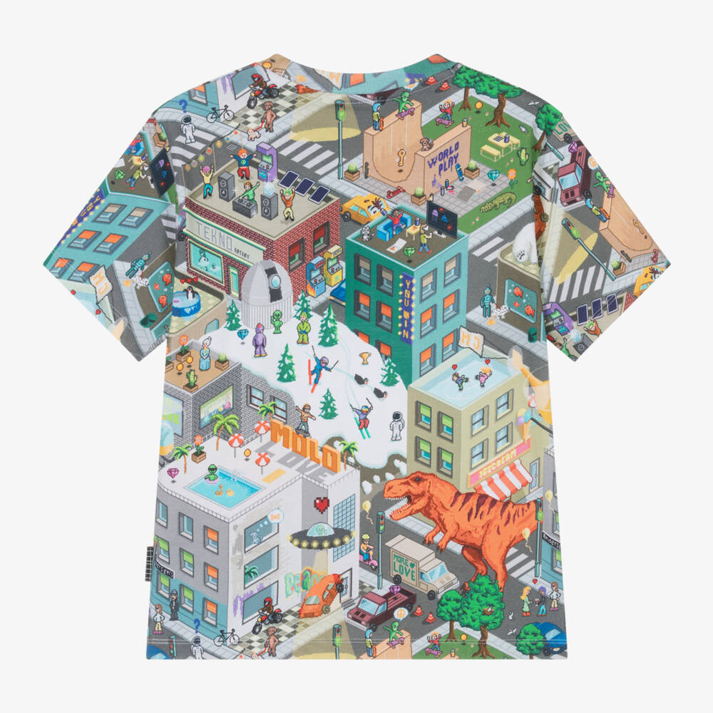 Molo-Boys Grey Organic Cotton Tee | Childrensalon Outlet