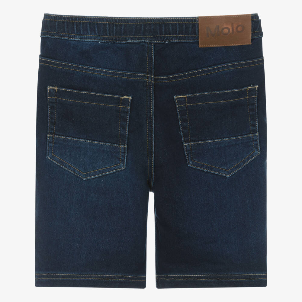 Molo-Boys Indigo Denim Drawstring Shorts | Childrensalon Outlet
